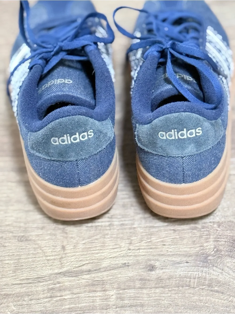 Adidas VL Court Bold Denim Platform Sneakers Womens 7.5 Blue Gum JS4471